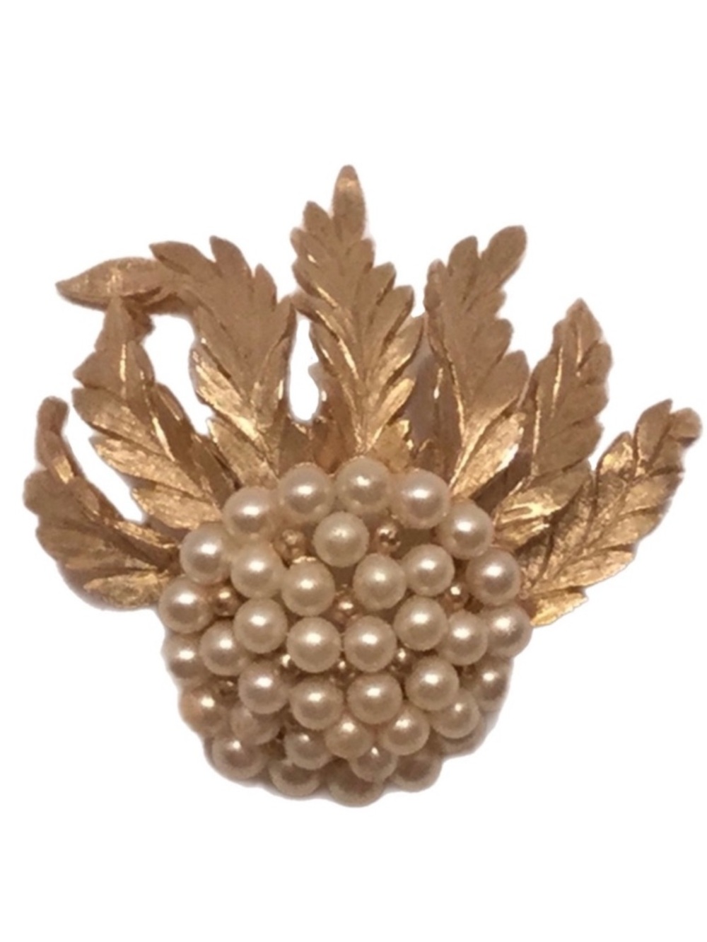 Vintage Brooch - Pearls & Feathers